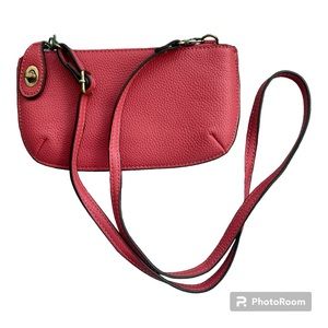 JOY SUSAN mini crossbody/vegan leather/ zipper top/NWOT/$44 on Amazon/deep coral